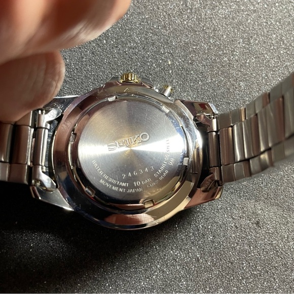 Mens Seiko Kinetic Watch 5M62-0AD0 Water Resistant 100m New Capacitor Working - Picture 10 of 16